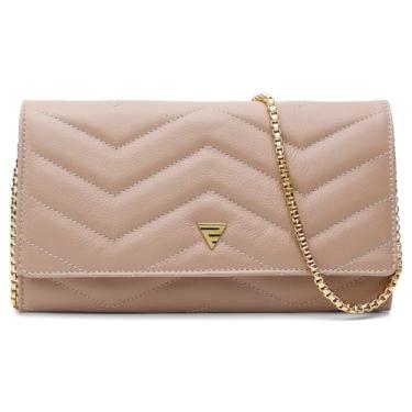 Imagem de Bolsa Feminina Transversal Matelassê com Corrente Dourada (Preto)