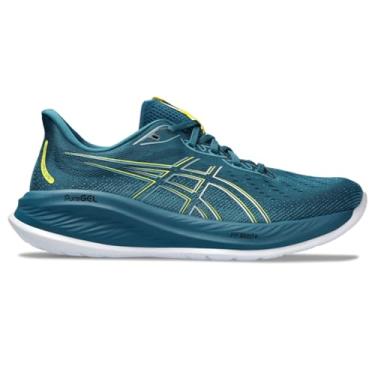 Imagem de ASICS Tênis de corrida masculino Gel-Cumulus 26, Azul-petróleo/amarelo brilhante, 42