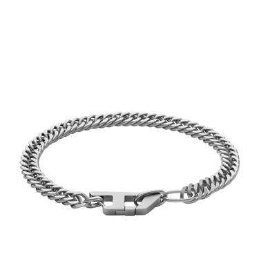 Imagem de Diesel Pulseira masculina prata de aço inoxidável (modelo: DX1510040), One Size, Aço inoxidável, Sem pedras preciosas