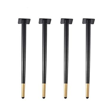 Imagem de TRGCJGH 4 peças pernas de móveis ouro armário metal pés de mesa TV perna de sofá pernas de sofá pernas de móveis, B-21,6 polegadas