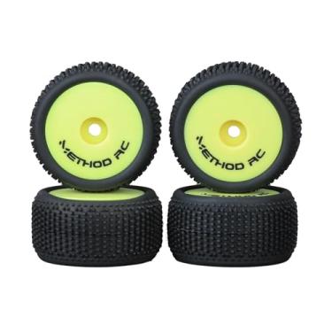 Imagem de NitraGrip 1/28 Truck Tires F/R on 7mm Hex Yellow Wheels, for Losi Micro-T (4pcs Glued)