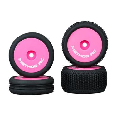 Imagem de METHOD RC Pre-glued NitraGrip 1/24 Buggy Tires F/R on 7mm Hex Pink Wheels for Losi Micro-B (4pcs Glued)