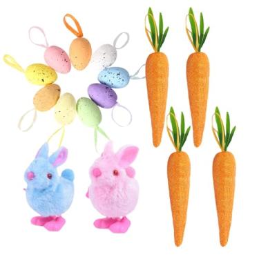 Imagem de Enfeites de Coelhinho da Páscoa - 15 Peças Decorativas Coloridas em Espuma para Casa - Decorações Para Festa De Páscoa - Para Interior Escritórios Porta Janela Árvores Festas