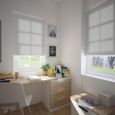 Imagem de Changshade Persianas celulares com filtragem de luz sem fio para portas internas de janelas, persianas de colmeia com isolamento térmico, acordeão de 3 cm para casa, quarto, banheiro, berçário, 63,5