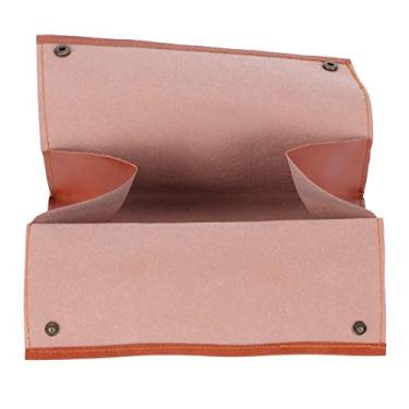 Imagem de Acouto Capa de Tecido de Couro PU - Originalidade Tecido de Mesa Quarto Sala de Estar - Suporte de Bancada de Toucador de Banheiro, Carro, Mesas Noturnas (Laranja)