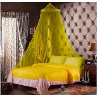 Imagem de Mosquiteiro de Teto com Elástico Universal – Casal, Solteiro e Box | Rede Proteção Contra Mosquitos(Amarelo)