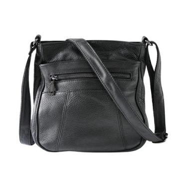 Imagem de Bolsa De Ombro Feminina Em Couro Legítimo Casual Multi Pocket Messenge