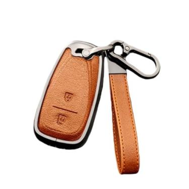 Imagem de Capa de chave de carro com 3 4 5 botões, compatível com Chevrolet Malibu XL Equinox, capa de acessórios automotivos(2 Btn Key A,Brown)