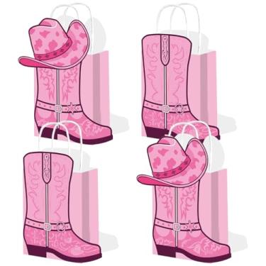 Imagem de OUAOCZH 24Pcs Cowgirl Boots Paper Bags Western Theme Party Decorations Favors Wild West Kraft Bag with Handles Rodeo Cowgirl Boot Hat Goodie Bag for Cowboy Birthday Bachelorette Party Supplies