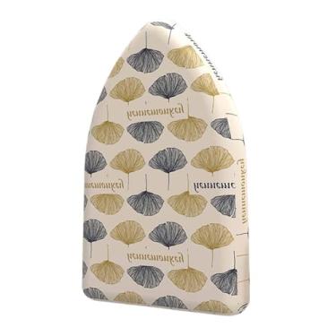 Imagem de KiBcsLic Tábua de passar roupa portátil, luva de passar roupa, acessórios para vaporizador de roupas, almofada de ferro fácil de limpar, luva de roupa para uso, Folhas de Ginkgo