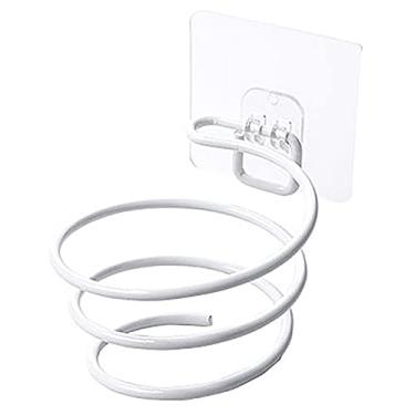Imagem de Suporte para Secador de Cabelo em Parede Rack Suspensão Organizador Resistente Economia Espaço Armazenamento Ferro Banheiro Barbearia Lavanderia Fácil