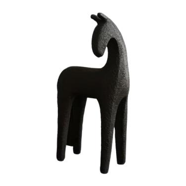Imagem de Ｂｅｓｇａ Estátua de Cavalo Decorativa, Estatueta Minimalista, Escultura de Animal, Ornamento de Mesa para Estante, Lareira, Entrada, Presente de Aniversário, Preto Pequeno