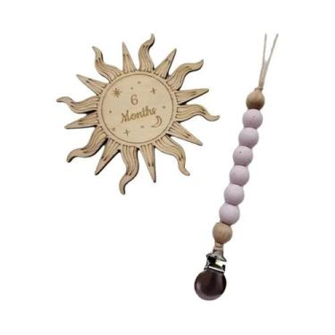 Imagem de Clipe De Chupeta De Silicone Cor Madeira Para Bebê, Mordedor Calmante 