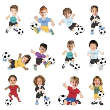 Imagem de 60 peças de recortes para jogadores de futebol, tema de futebol, quadros de avisos, recortes de papel esportivos, decoração de sala de aula para meninos e meninas, sala de aula, faça você mesmo, foto