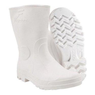 Imagem de Bota Galocha Pvc Branca Cano Medio Açougue Limpeza Cozinha  - KADESH, 