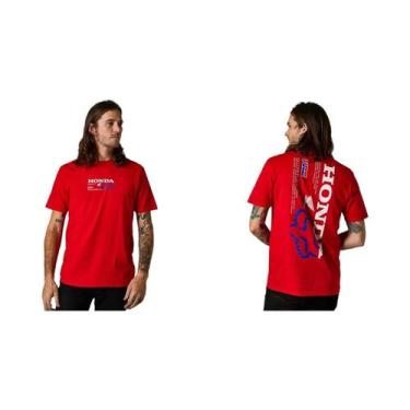 Imagem de Honda masculino verão motocicleta corrida slim fit gola redonda camise