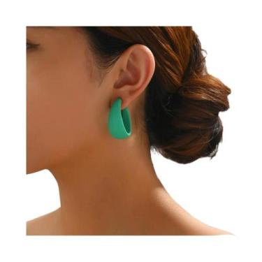 Imagem de Brincos De Argola Em Acrílico Elegantes Para Mulheres, Design Luxuoso 