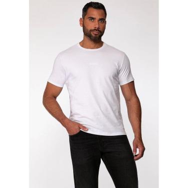 Imagem de Camiseta Guess Slim Masculina Algodão Gola Redonda Branco-Masculino