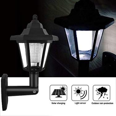 Imagem de 1 Peça Painel Solar Lâmpada de Parede com Sensor LED em Forma Hexágono para Jardim Caminho Cerca Estilo Elegante Retrô Luz Sensível Instalação Fácil S