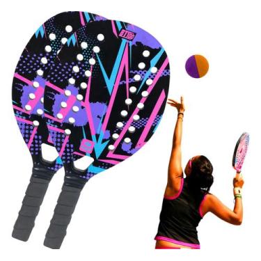 Imagem de Kit 2 Raquetes De Beach Tennis Com Bolinha Original Praia - Bel