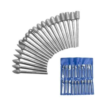 Imagem de 20 Peças De Mini Brocas Diamantadas Para Retificação, Haste De 3mm, Ki