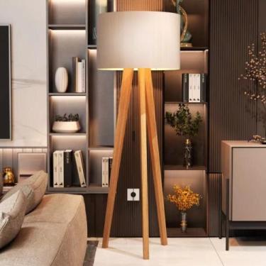 Imagem de Luminária De Chão Abajur de Sala De Estar Escritório Com Cúpula E Pés 