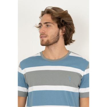 Imagem de Camiseta Listrada Aleatory Courage Azul-Masculino