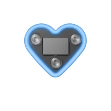 Imagem de Externa Luz ambiente de carro em formato de coração movido a energia solar - decoração de néon LED para pilar C(Blue)