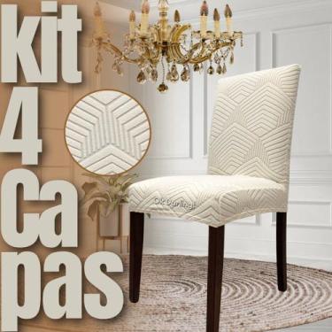 Imagem de Escocesa - Kit 4 Capas de Cadeira Linha Gold - Creme - OK Darling