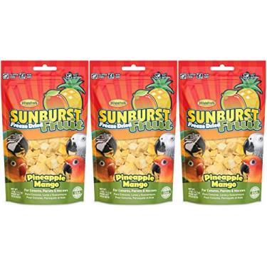 Imagem de Higgins Pacote com 3 petiscos de abacaxi e manga, 14 g cada, para conures, papagaios e araras