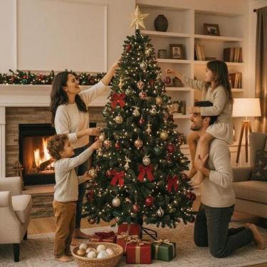 Imagem de Árvore De Natal Pinheiro 1,80m 720 Galhos Verde Verde Pvc Ferro Tuut G