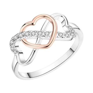 Imagem de Anel De Prata Esterlina 925 Feminino Com Design De Vaga-lume E Rosa Va