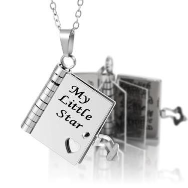 Imagem de Camhanno Colar To My Daughter From Dad, pingente de livro de aço inoxidável com 6 páginas, banhado a ouro amarelo 18K, corrente de 50 cm, presente de formatura de aniversário, Large, Aço inoxidável