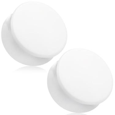 Imagem de Uqnwbdq Tampões de ouvido sólidos de 6G-50 mm para mulheres e homens, alargador duplo, alargador, alargador, alargador, piercing, joia corporal, preto, branco, transparente, 1 par, 12mm = 1/2 inch