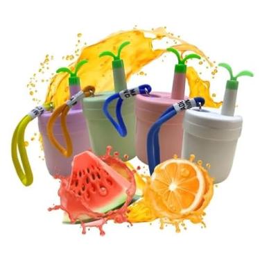 Imagem de Copo Térmico Infantil Com Tampa Alça E Canudo 400 Ml (Lilás)