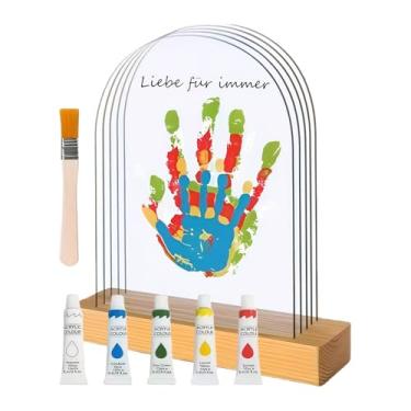 Imagem de Kit de Impressões de Mãos da Família - Lembrança de Família Artensanal - Moldura Artesanal de Impressao de Mao DIY - Para Bebe e Pais Avos Primeiro Aniversario Pai Natal Sala Quarto Mesa