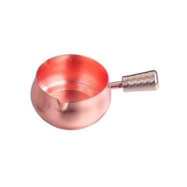 Imagem de Molho de molho comercial ocidental com alça para molho de aço inoxidável 304 prato de molho de tomate salada molho jarra de leite (marrom, pequeno)