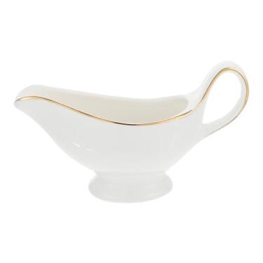 Imagem de Molho de cerâmica branca, pequeno jarro de molho com cabo liso para molho de porcelana para molho de salada, creme, servir, cozinha, jarra de leite