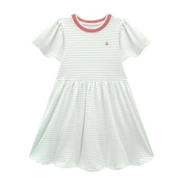 Imagem de Vestido Infantil Menina Em Cotton Listras Verde Somnii-Feminino