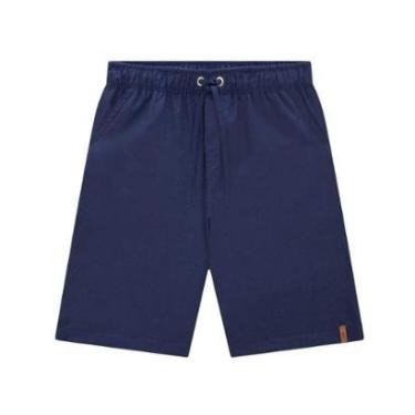 Imagem de Bermuda Infantil Menino em Linho Onda Marinha Azul Marinho-Masculino