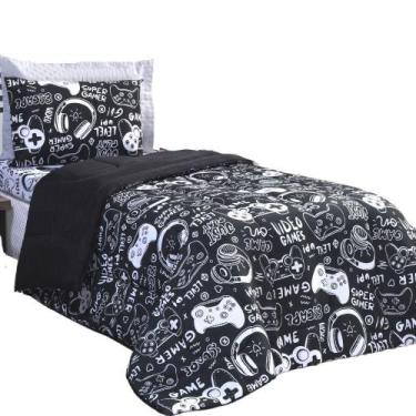 Imagem de Kit Edredom Solteiro Micropercal 200 Fios Infantil Dupla - Lux Enxovai