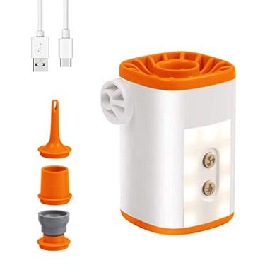Imagem de Bomba de Ar Elétrica Sem Fio Portátil 3600mAh USB Recarregável Inflador e Desinflador Preenchimento Rápido com 4 Bicos Luz para Infláveis Colchão Dormir Anel Natação Brinquedos Água Sacos Vácuo