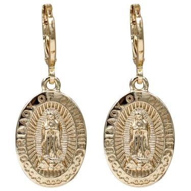 Imagem de Brincos femininos banhados a ouro 18K, brincos pendentes de flor/coração, brincos hipoalergênicos de zircônia cúbica, leves, festas, brincos de ouro, joias para presentes, moda, One Size, Latão