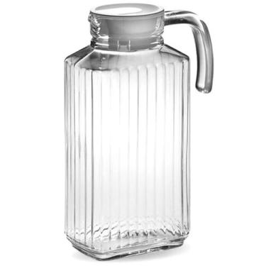 Imagem de Jarra De Vidro Com Bico Alça Para Servir Jumbo Suco Água 1,800ml Com T