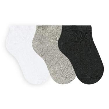 Imagem de Kit 3 Pares Meia Infantil Sapatilha Algodão Selene 2270, 29-34, Preto