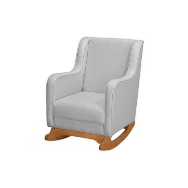 Imagem de Poltrona De Amamentação Com Balanç Aquila Linho Ds Home Linho Cinza