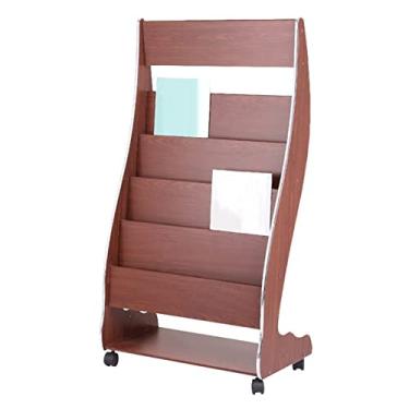 Imagem de Porta-revistas Porta-revistas de madeira Porta-revistas Rack de revistas de madeira Rack de armazenamento Rack de armazenamento Prateleira de mesa Material de escritório 62,5 x 30,5 x 111 cm Rack de