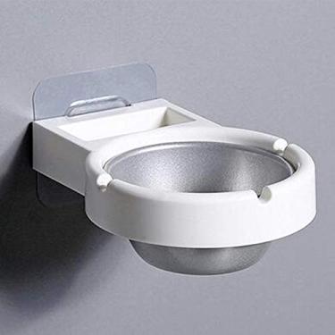 Imagem de Cinzeiro de aço inoxidável Abs, cinzeiro de cigarro com rolamento de carga dividido, suporte de bandeja de cinzeiro sem perfuração, montado na parede, cinzeiros à prova de umidade para banheiro