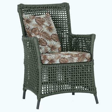 Imagem de Poltrona Igapó Alumínio Micro Pintura Preta Corda Náutica E6 Verde