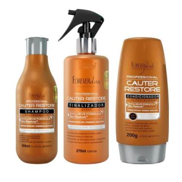 Imagem de Kit Cauter Restore Shampoo + Condicionador + Finalizador  Forever Liss